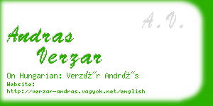 andras verzar business card